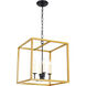 Oyster Bay 4 Light 16 inch Brass and Black Pendant Ceiling Light