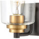 Moore 1 Light 7 inch Matte Black with Brushed Brass Vanity Light Wall Light