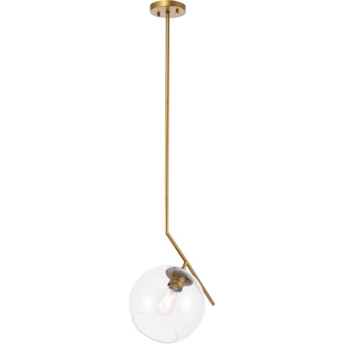 Monroe 1 Light 10 inch Brass Pendant Ceiling Light
