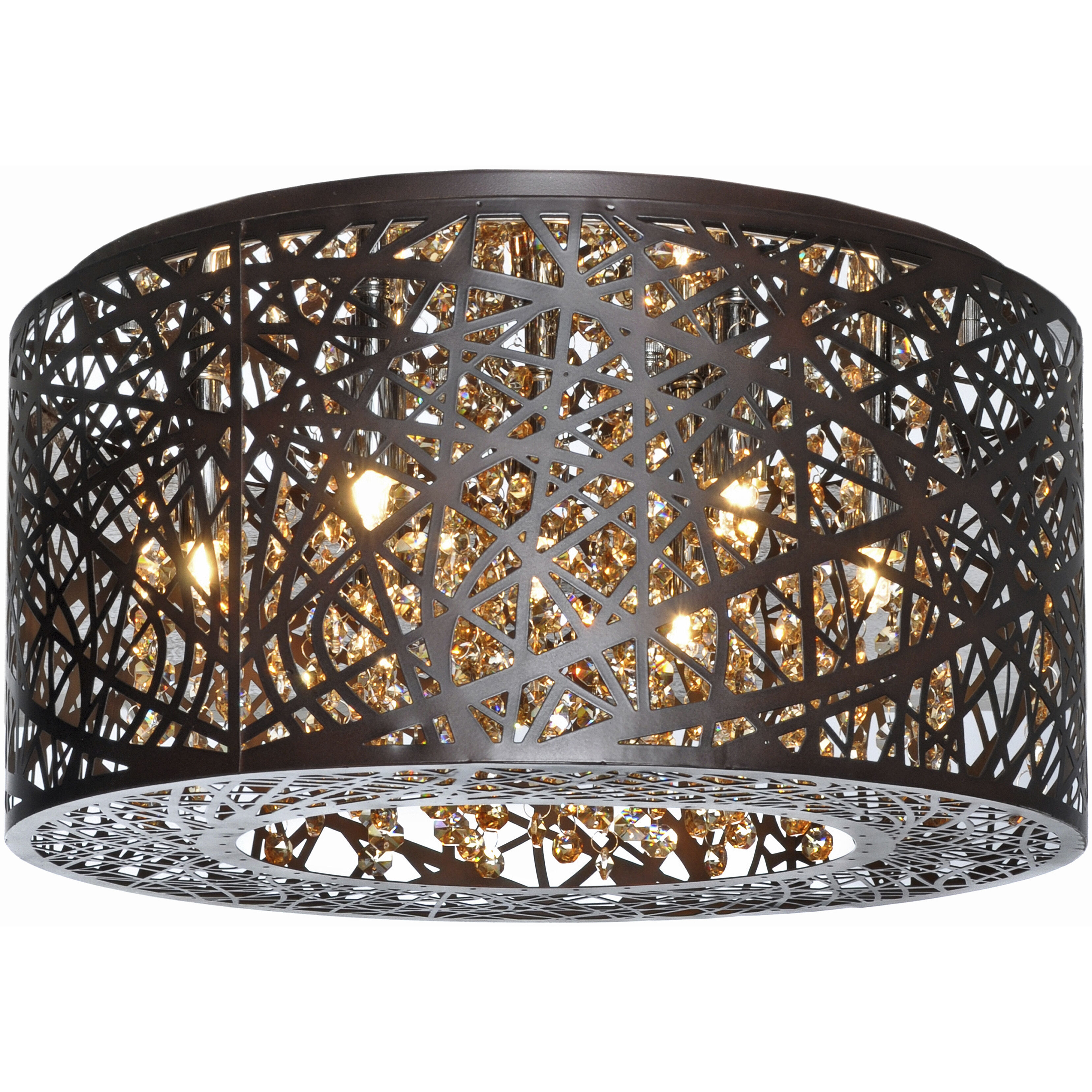 Troy 7 Light 15.75 inch Bronze Flush Mount Ceiling Light