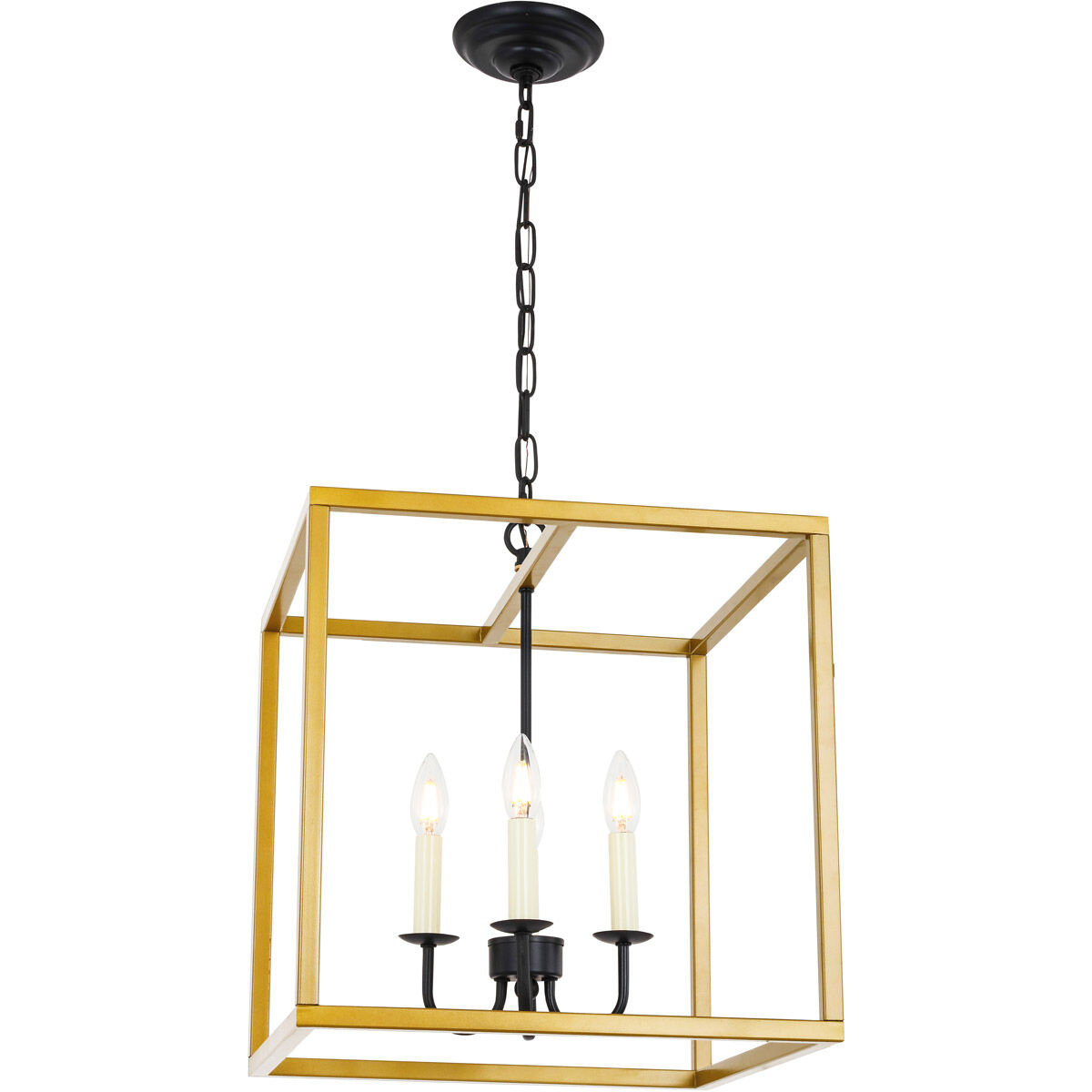 Oyster Bay 4 Light 16 inch Brass and Black Pendant Ceiling Light
