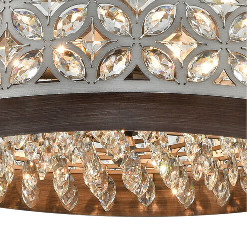 Strabane 6 Light 22 inch Weathered Zinc with Matte Silver Chandelier Ceiling Light