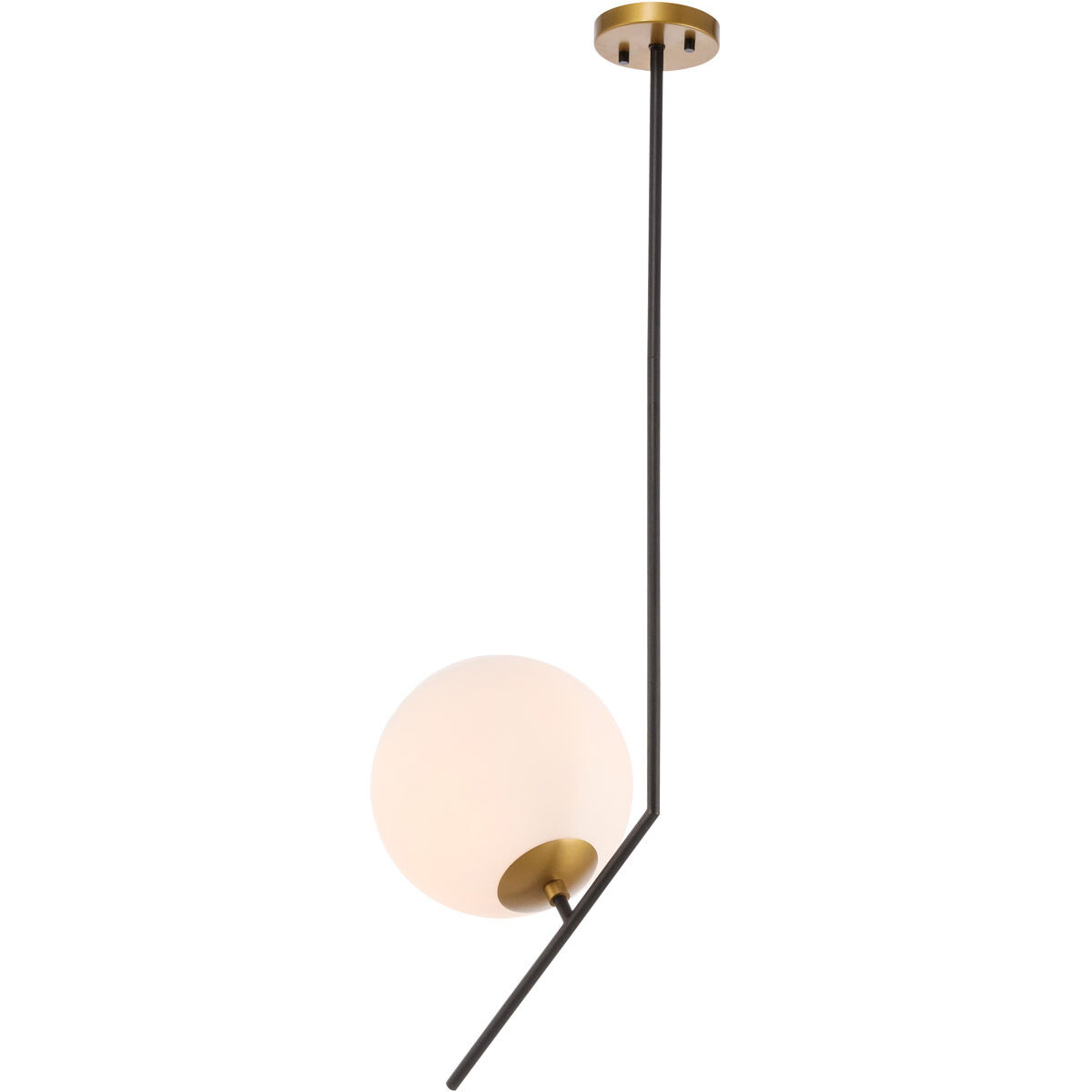 Monroe 1 Light 10 inch Black and Brass Pendant Ceiling Light