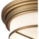 Erie 2 Light 13 inch Classic Brass Flush Mount Ceiling Light
