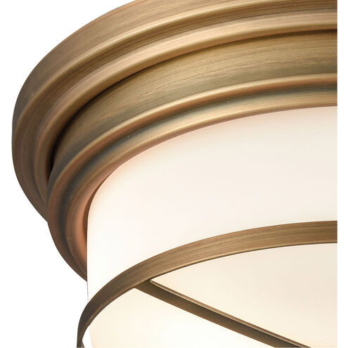 Erie 2 Light 13 inch Classic Brass Flush Mount Ceiling Light