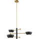 Arcwell Three-Light ChandelierArcwell 3 Light 33.75 inch Matte Black with Natural Brass Chandelier Ceiling Light