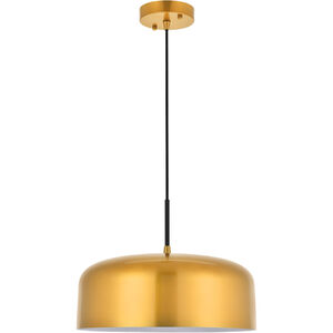 Amity 1 Light 13.8 inch Satin Gold Pendant Ceiling Light