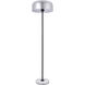 Peru 63 inch 40 watt Brushed Nickel and Black with White Marble Floor lamp Portable Light