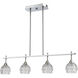 Warminster 4 Light 34 inch Polished Chrome Linear Chandelier Ceiling Light