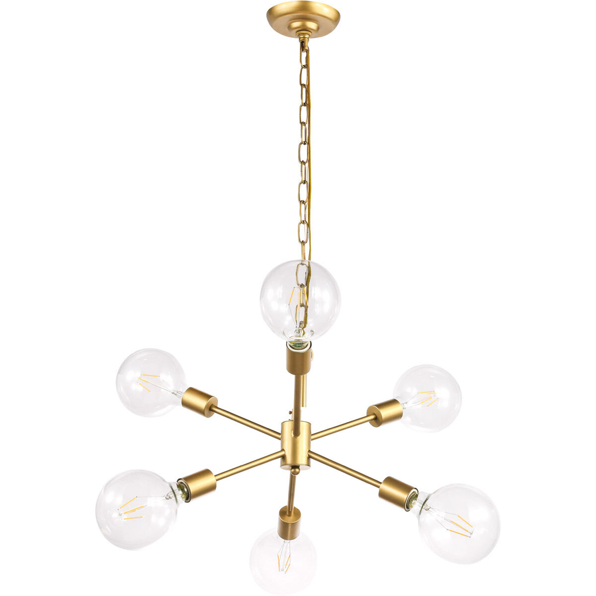 Charleston 6 Light 16 inch Brass Pendant Ceiling Light
