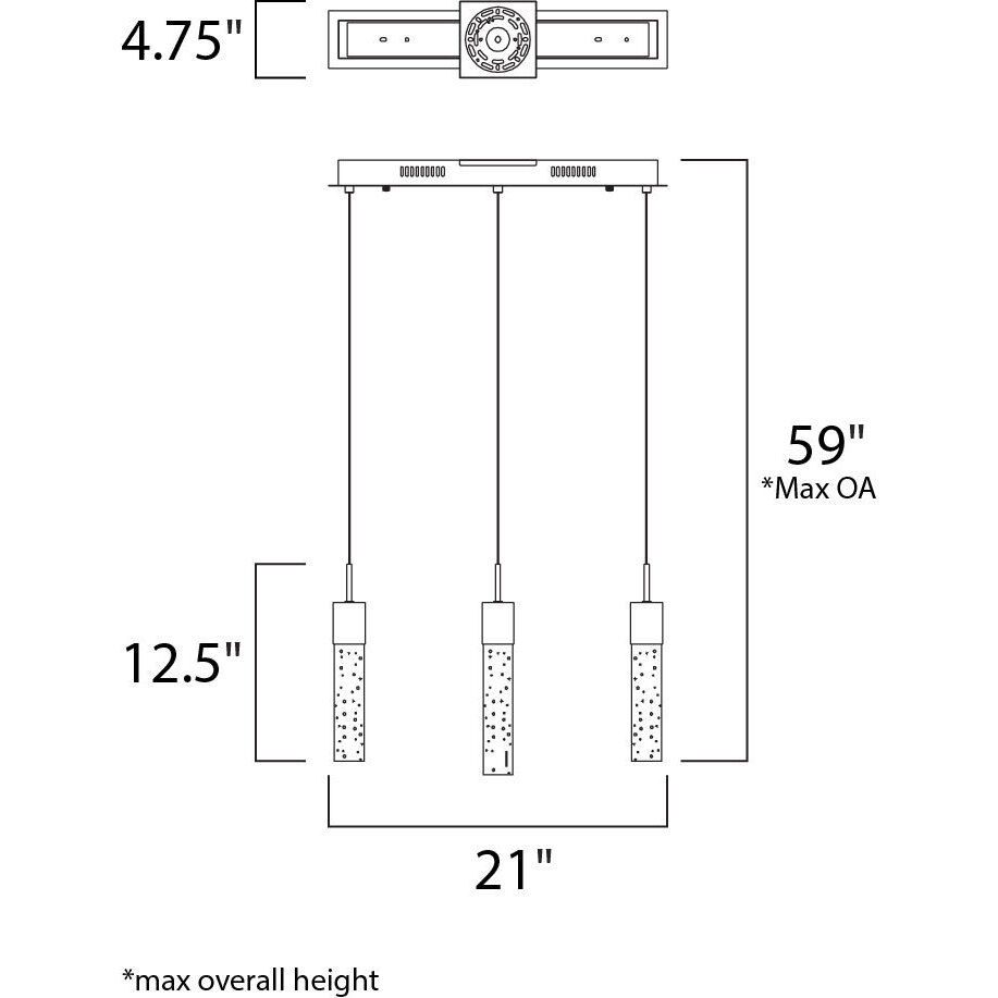 Berwick LED 21 inch Polished Chrome Linear Pendant Ceiling Light