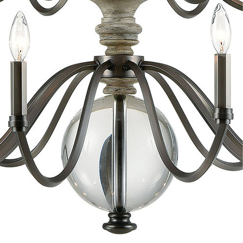Middlesex 15 Light 36 inch Aged Black with Aged Gray and Clear Chandelier Ceiling Light