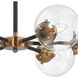 Altoona 6 Light 28 inch Antique Gold with Matte Black and Clear Chandelier Ceiling Light