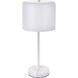 Peru 21 inch 40 watt White with White Marble Table lamp Portable Light