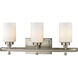 Malverne 3 Light 23 inch Brushed Nickel Vanity Light Wall Light