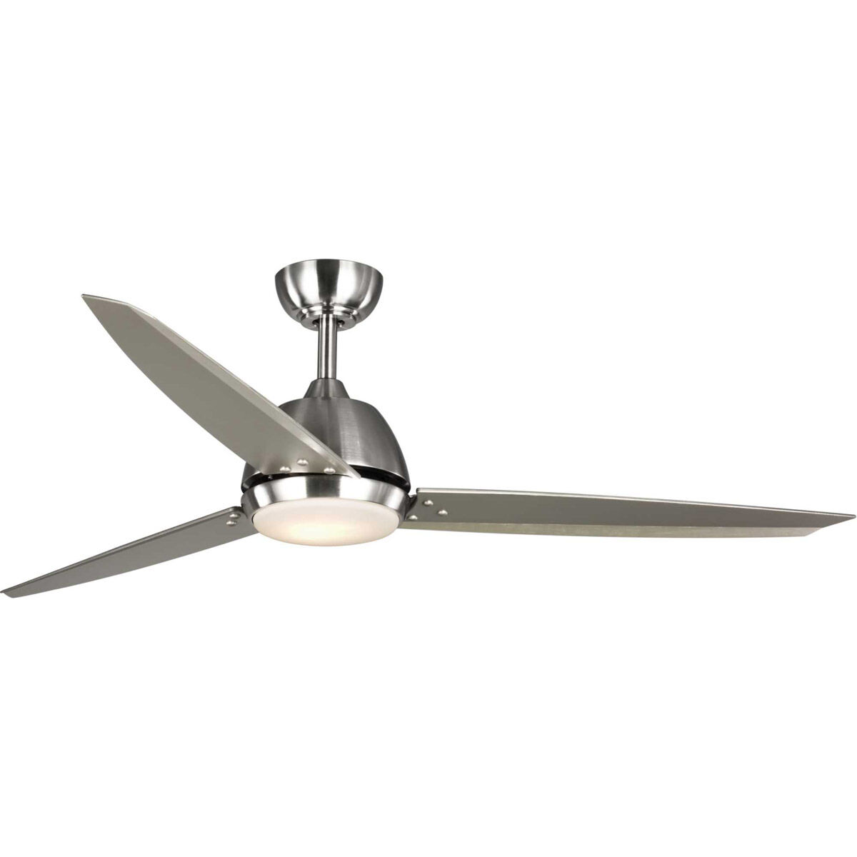 Ripley 60 inch Brushed Nickel with Silver Blades Ceiling Fan, Progress LED