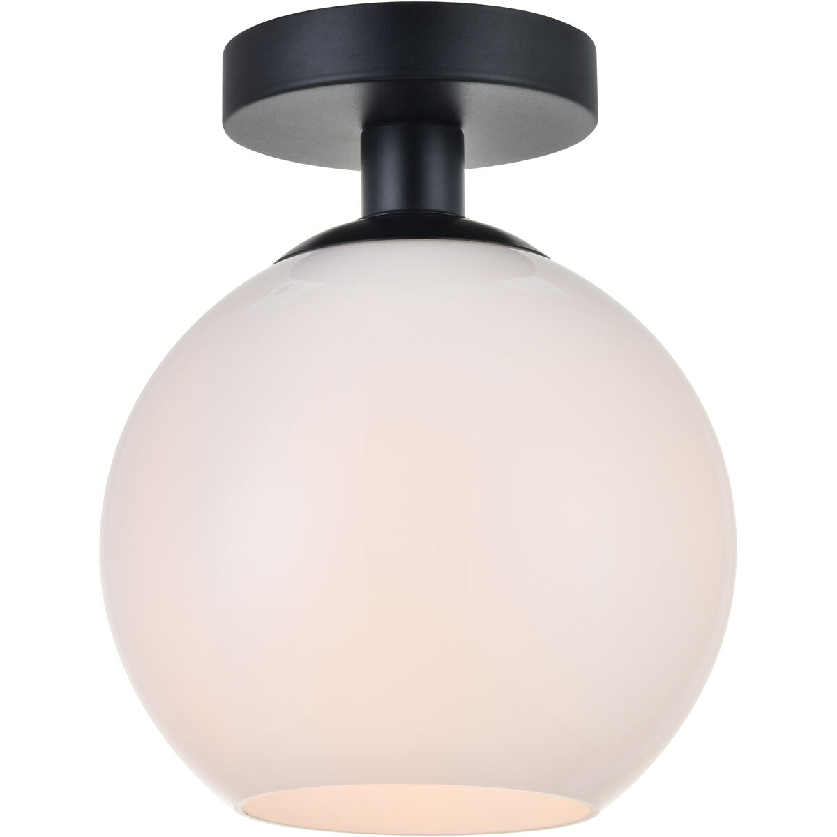 Huntington 1 Light 8 inch Black Flush Mount Ceiling Light