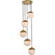 Oyster Bay 5 Light 18 inch Brass Pendant Ceiling Light