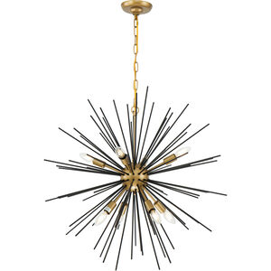 Esopus 8 Light 30 inch Brass and Black Pendant Ceiling Light