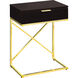 Seneca 24 X 18 inch Cappuccino and Gold Accent End Table or Night Stand