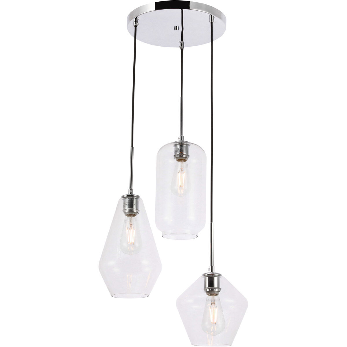 Rochester 3 Light 17 inch Chrome Pendant Ceiling Light