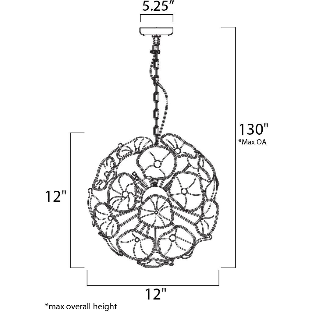 Dunmore 8 Light 12 inch Polished Chrome Single Pendant Ceiling Light