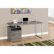 Ramapo 60 X 24 inch Dark Taupe and Silver Computer Desk