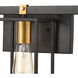 Shenandoah 3 Light 26 inch Matte Black with Brushed Brass Vanity Light Wall Light