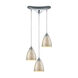 Oneonta 3 Light 10 inch Polished Chrome Mini Pendant Ceiling Light, Triangular