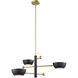 Arcwell Three-Light ChandelierArcwell 3 Light 33.75 inch Matte Black with Natural Brass Chandelier Ceiling Light