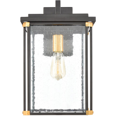Gettysburg 1 Light 18 inch Matte Black with Brushed Brass Outdoor Wall Sconce