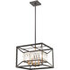 Gardiner 4 Light 15 inch Charcoal with Satin Brass Chandelier Ceiling Light