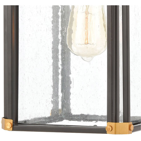 Gettysburg 1 Light 14 inch Matte Black with Brushed Brass Outdoor Wall Sconce
