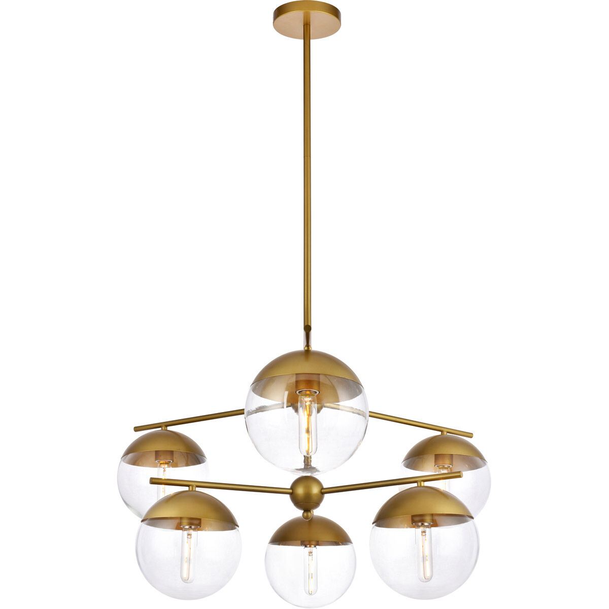 Oyster Bay 6 Light 36 inch Brass Pendant Ceiling Light