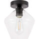 Rochester 1 Light 8 inch Black Flush Mount Ceiling Light