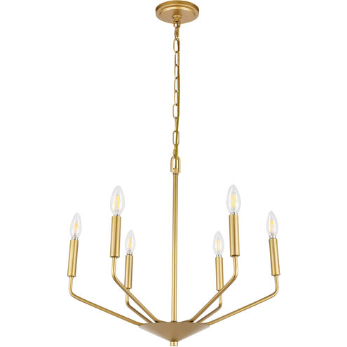 Geneseo 6 Light 22 inch Brass Pendant Ceiling Light