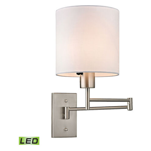 Hilltown 15 inch 9.5 watt Brushed Nickel Swingarm Sconce Wall Light