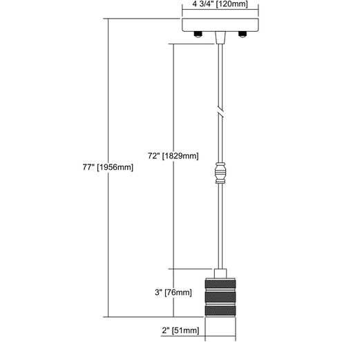 Collegeville 1 Light 2 inch Oil Rubbed Bronze with Polished Gold Multi Pendant Ceiling Light, Configurable