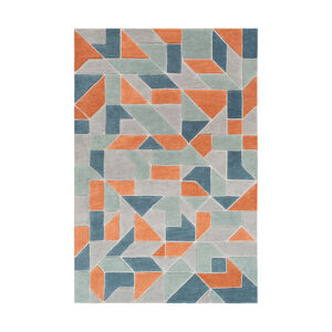 Easton 120 X 96 inch Peach/Sage/Charcoal/Light Gray/Ivory Rugs, Rectangle