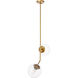 Monroe 2 Light 8 inch Brass Pendant Ceiling Light