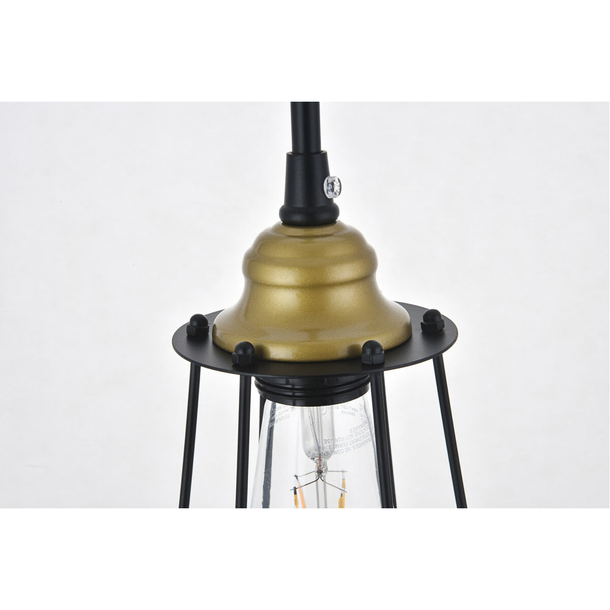 Phoenixville 1 Light 5.3 inch Brass and Black Pendant Ceiling Light
