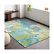 Brighton 90 X 62 inch Aqua/Teal/Olive/Medium Gray/Charcoal Rugs, Polypropylene