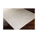 Monticello 96 X 30 inch Light Gray/Dark Brown/Ivory Rugs, Cotton