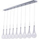 Collier LED 58 inch Polished Chrome Linear Pendant Ceiling Light, item CAN NOT be installed on a sloped ceiling due to canopy