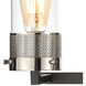 Wilkins 3 Light 23 inch Matte Black with Polished Nickel Vanity Light Wall Light