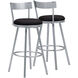 Mamakating 43 inch Silver and Black Bar Stool, 2-Piece Set