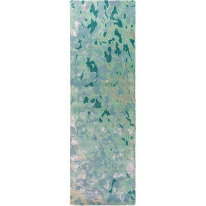 Eden 36 X 24 inch Teal/Ice Blue/Sage Rugs, Wool and Viscose