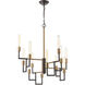 Wright 12 Light 29 inch Oil Rubbed Bronze with Satin Brass Chandelier Ceiling Light