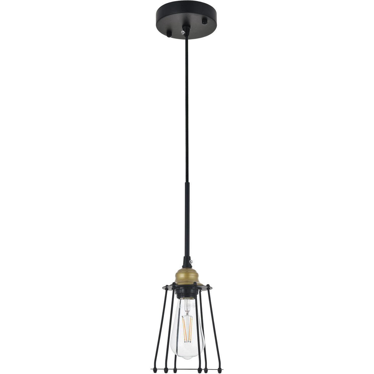 Phoenixville 1 Light 5.3 inch Brass and Black Pendant Ceiling Light
