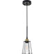 Phoenixville 1 Light 5.3 inch Brass and Black Pendant Ceiling Light